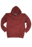 Adult Mens 100% Cotton Fleece Hoodie Jumper Pullover Sweater Warm Sweatshirt - Maroon/Burgundy - XL