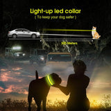 LED Dog Cat Collar USB Rechargeable Nylon Glow Flashing Light Up Safety Puppy