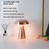 Modern Rose Red Mushroom Lamp - Minimalist Metal Lighting for Home/Offic