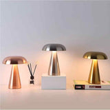 Modern Rose Red Mushroom Lamp - Minimalist Metal Lighting for Home/Offic