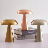 Modern Rose Red Mushroom Lamp - Minimalist Metal Lighting for Home/Offic