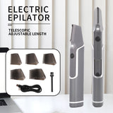 Rechargeable Hair Epilator - Adjustable Length for Face/Body, Painless Removal