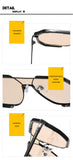 Unisex Retro Aviator Sunglasses - Transparent White & Yellow AC Lenses, Oversized