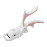 White Heated Eyelash Curler - 3 Temp Settings, Rechargeable & Travel-Friendly