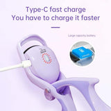 White Heated Eyelash Curler - 3 Temp Settings, Rechargeable & Travel-Friendly