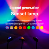UFO RGB Sunset Projection Lamp - 16 Colors, Remote Control, Black