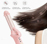 Pink Mini Hair Curler - Cordless, Adjustable Heat & USB Rechargeable