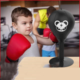 Monkey Design Punch Ball - Adjustable PU Leather Speed Bag with Stable Base