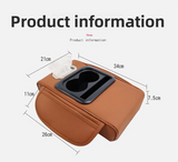GT-6 Wine Red Car Armrest Storage Box - Universal Cushion with Cup Holder & Tissue Dispenser