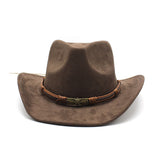 Green Unisex Faux Suede Cowboy Hat - Wide Brim Vintage Fedora, M(57-58cm)