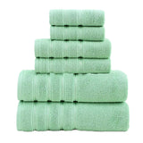 Green 6-Piece Luxury Towel Set - Ultra-Soft Bath, Hand & Washcloths