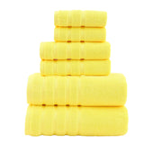 Yellow Luxury 6-Piece Towel Set - Ultra-Soft Bath, Hand & Washcloths