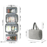 Purple Multipurpose Portable Travel Toiletry Bag - Waterproof Cosmetic Organizer with Zipper