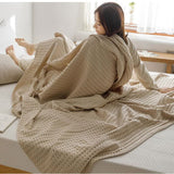 Cotton Waffle Blanket - Air Conditioning Blanket/Throw/Summer Quilt, 150*200cm,Bean Paste Color