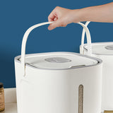 Large Capacity Rice Storage Container with Handle - Airtight, Press-to-Open Design for Convenient Rice Storage 21*23*20cm