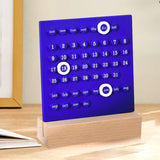 Blue DIY Ring Perpetual Calendar - Creative Acrylic Desktop Calendar with Adjustable Rings