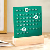 Green DIY Ring Perpetual Calendar - Creative Acrylic Desktop Calendar with Adjustable Rings