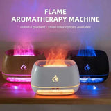 Black LED Flame Aromatherapy Diffuser with Humidifier - Ambient Light Essential Oil Diffuser