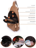 Black Crossbody Sling Bag - Stylish PU Leather, Compact & Multi-Use