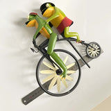 Whimsical Frog Wind Spinner – Metal Garden Art with Cycling Frogs for Yard Decor