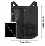 Blue Mesh Drawstring Backpack – Lightweight Sports Gym Beach Bag w/Pockets