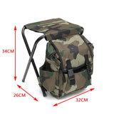 Camouflage Foldable Backpack with Built-in Chair – Multi-Functional Outdoor Camping Stool Bag