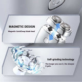 Blue Twin-Head Electric Shaver for Men - Portable & Rechargeable Compact Razor
