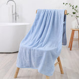 Blue Luxury White Bath Towel and Hand Towel Set - Ultra Soft and Absorbent