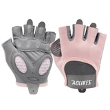 S Pink Breathable Gym Training Gloves with Non-Slip Palm Grip