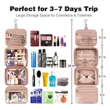 Black Multifunctional Travel Toiletry Organizer with Hanger and Large Storage Capacity