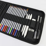 Light Blue 40-Piece Drawing Pencil Set, Professional Art Kit in Convenient Storage Case