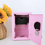 Light Pink Mini Metal Safe Box with Combination Lock and Key - Compact Security Storage