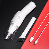 White Handheld Cordless Vacuum - Wet/Dry Mini Car Cleaner, Pet Hair Remover, Lightweight
