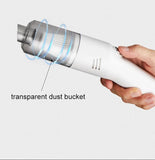 White Handheld Cordless Vacuum - Wet/Dry Mini Car Cleaner, Pet Hair Remover, Lightweight