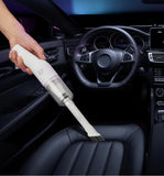 White Handheld Cordless Vacuum - Wet/Dry Mini Car Cleaner, Pet Hair Remover, Lightweight