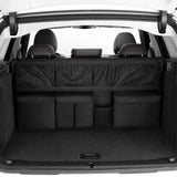 Grey Car Trunk Organizer – Large Hanging Storage Bag with Mesh Pockets & Backseat Access