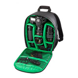Water-Resistant DSLR Camera Backpack w/Tripod Holder - Green Lining, Lightweight