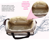 Pink 5-Piece Mommy Bag Set - Large Diaper Bag with Insulated Bottle Holder & Snack Pouch