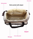 Pink 5-Piece Mommy Bag Set - Large Diaper Bag with Insulated Bottle Holder & Snack Pouch