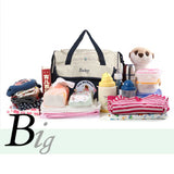Pink 5-Piece Mommy Bag Set - Large Diaper Bag with Insulated Bottle Holder & Snack Pouch