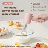 Pink Electric Hand Mixer – 3-Speed, Dual Whisks, USB-C Rechargeable for Baking & Cooking