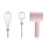 Pink Electric Hand Mixer – 3-Speed, Dual Whisks, USB-C Rechargeable for Baking & Cooking