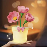 Pink Flowers Silicone Touch Flower Aromatherapy Night Light Pot - Romantic Home Decor for Kids and Adults