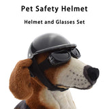 Size S Black Pet Helmet & Goggles Set - Adjustable Safety Gear for Dogs, UV Protection, Durable ABS Material, Stylish Outdoor Accessory