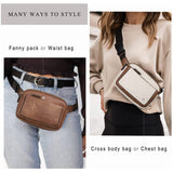 Brown Waterproof PU Leather Waist Bag - Adjustable Crossbody Belt Bag for Men & Women