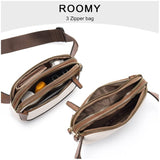 Brown Waterproof PU Leather Waist Bag - Adjustable Crossbody Belt Bag for Men & Women