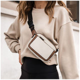 Brown Waterproof PU Leather Waist Bag - Adjustable Crossbody Belt Bag for Men & Women