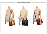 Brown 4-Piece Women's PU Leather Tote Bag Set - Vintage Handbag, Shoulder Bag, Clutch, and Card Holder - Lightweight Design