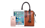 Brown 4-Piece Women's PU Leather Tote Bag Set - Vintage Handbag, Shoulder Bag, Clutch, and Card Holder - Lightweight Design
