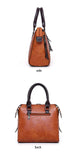 Brown 4-Piece Women's PU Leather Tote Bag Set - Vintage Handbag, Shoulder Bag, Clutch, and Card Holder - Lightweight Design